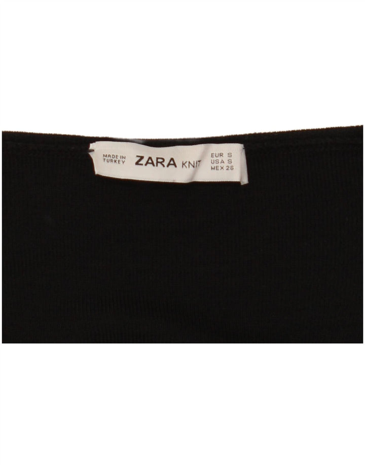 ZARA Womens Oversized Long Sleeve Jumper Dress UK 10 Small Black