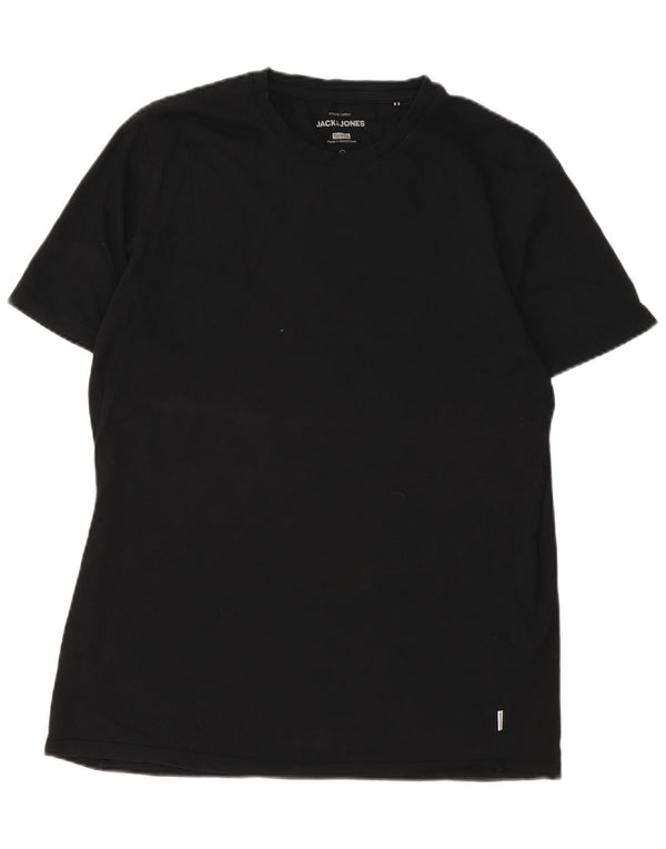 Jack & Jones Mens Slim Fit T-Shirt Top XL Black Cotton
