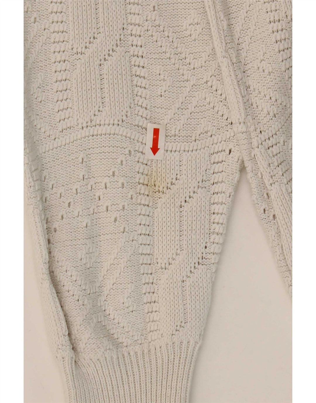 Vintage Womens Button Neck Jumper Sweater IT 42 Medium White Acrylic