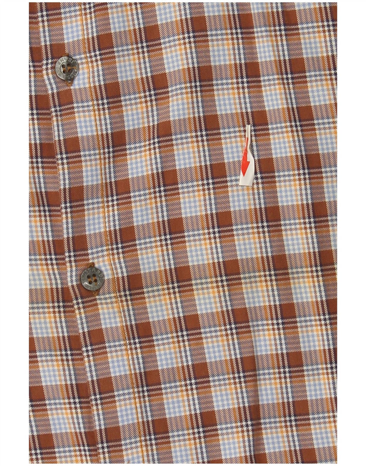 Trussardi Jeans Mens Shirt 2XL Brown Check Cotton