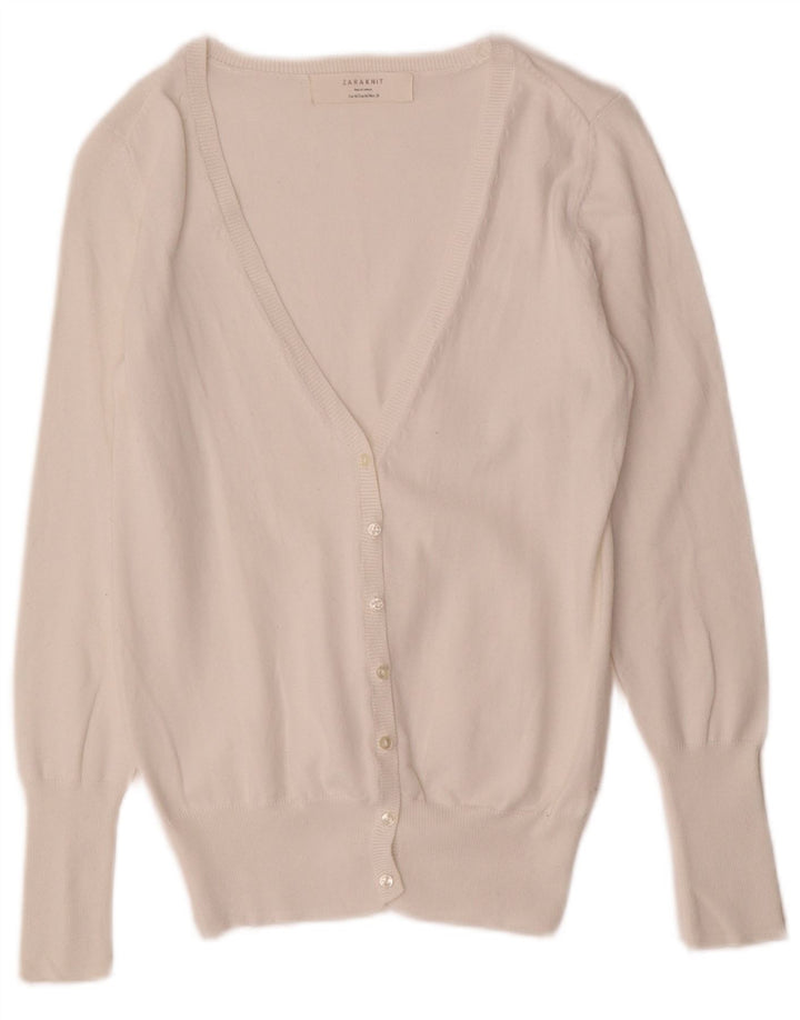 Zara Womens Cardigan Sweater UK 12 Medium White