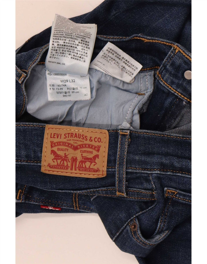 Levi's Womens 724 High Rise Straight Jeans W29 L29 Blue Cotton