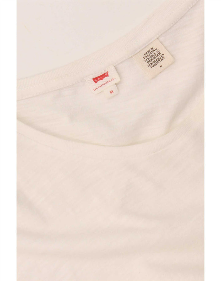 Levi's Womens T-Shirt Top UK 14 Medium White Flecked