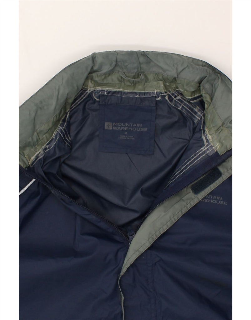 MOUNTAIN WAREHOUSE Mens Hooded Rain Jacket UK 38 Medium Navy Blue Nylon | Vintage Mountain Warehouse | Thrift | Second-Hand Mountain Warehouse | Used Clothing | Messina Hembry 