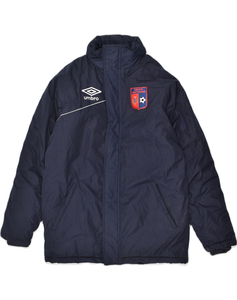 UMBRO Mens Windbreaker Jacket UK 40 Large Navy Blue Polyester | Vintage Umbro | Thrift | Second-Hand Umbro | Used Clothing | Messina Hembry 