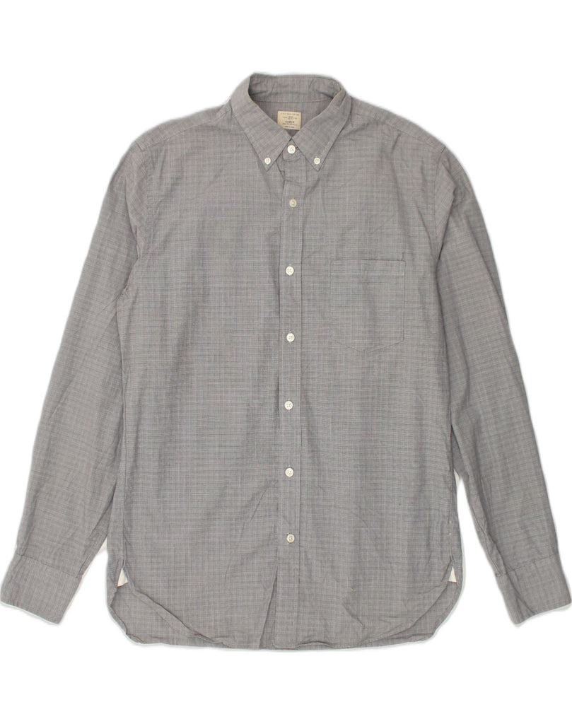 J. CREW Mens Shirt Medium Grey Check Cotton | Vintage J. Crew | Thrift | Second-Hand J. Crew | Used Clothing | Messina Hembry 