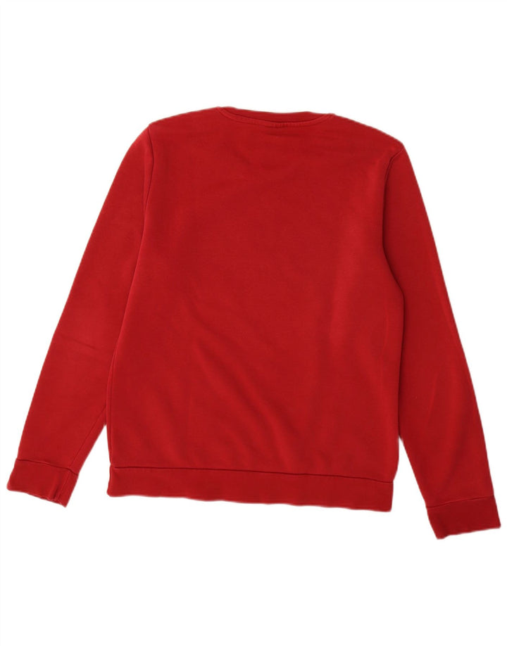 Adidas Womens Graphic Sweatshirt Jumper UK 12/14 Medium Red Cotton