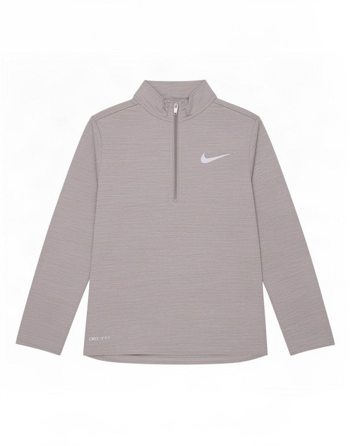 Nike Boys Dri Fit Pullover Tracksuit Top 4-5 Years Small Grey Flecked