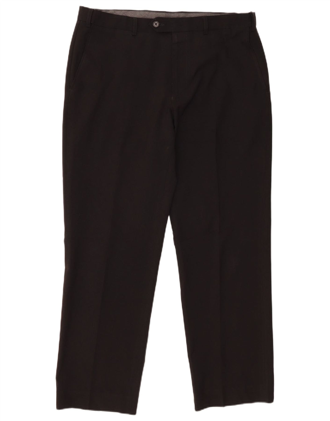 Marks & Spencer Mens Regular Fit Suit Trousers W34 L27 Black Polyester