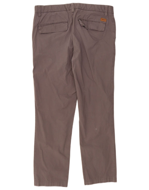 Timberland Mens Straight Chino Trousers W34 L29 Grey Cotton