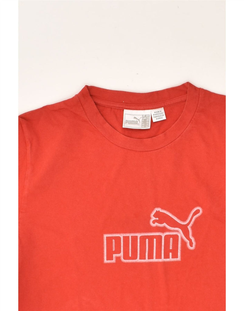 PUMA Womens Graphic T-Shirt Top UK 18 XL Red | Vintage Puma | Thrift | Second-Hand Puma | Used Clothing | Messina Hembry 