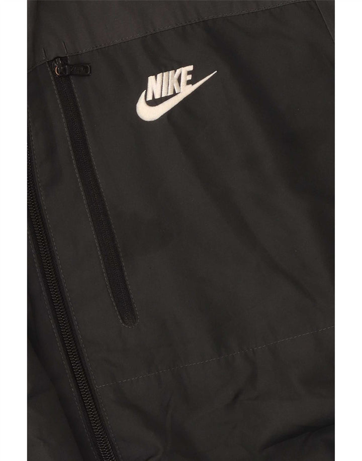Nike Mens Hooded Rain Jacket UK 38 Medium Black Polyester