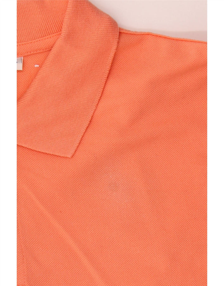 RIFLE Mens Polo Shirt Large Orange Cotton