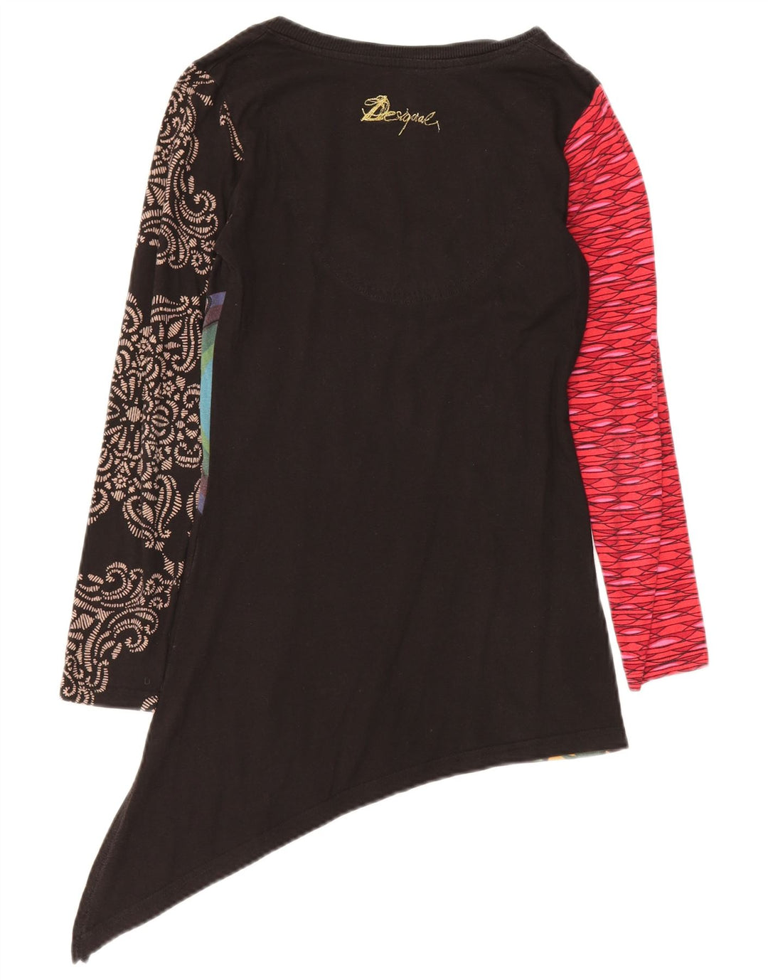 DESIGUAL Womens Graphic Tunic Top UK 10 Small Multicoloured Floral