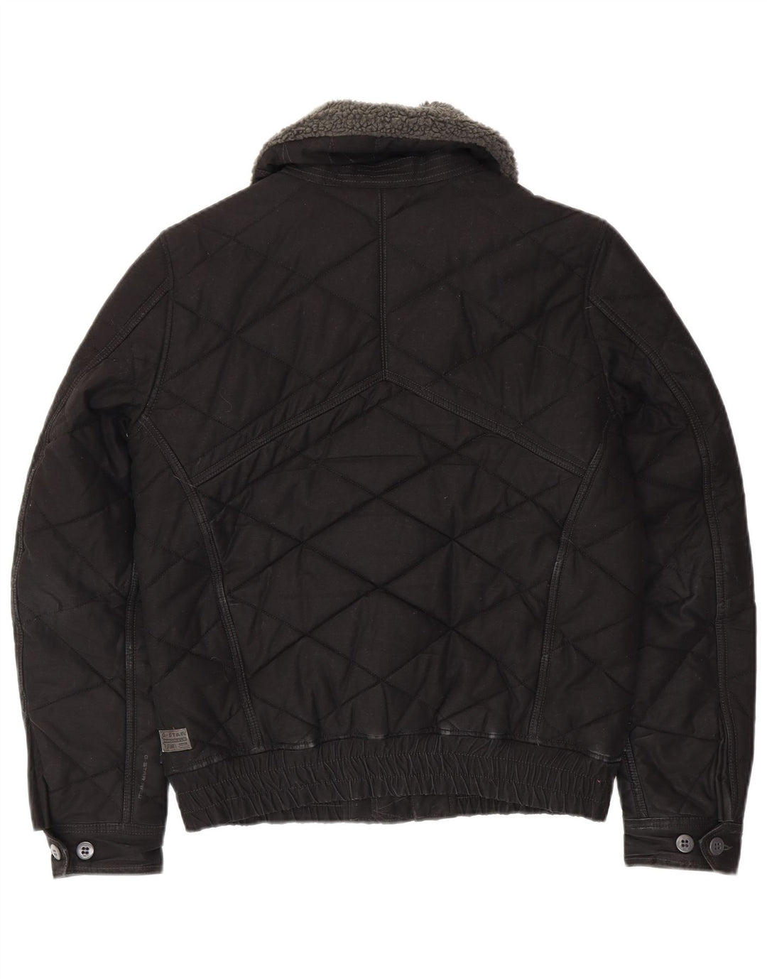 G-STAR Mens Quilted Jacket UK 38 Medium Black Cotton