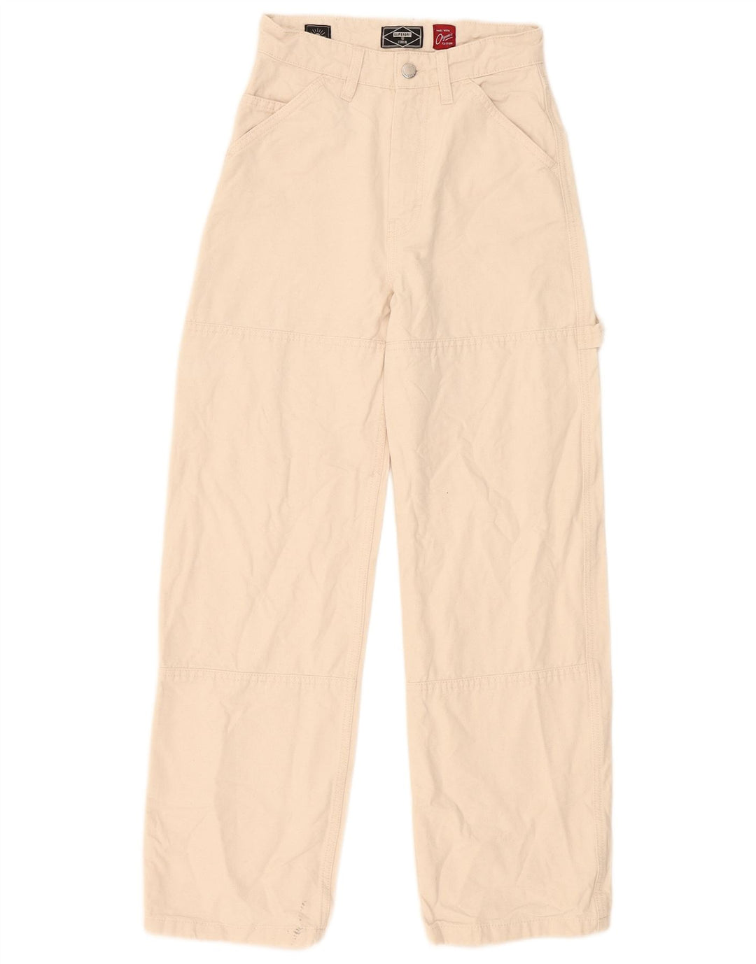 Superdry Womens Straight Cargo Trousers W26 L30 Beige