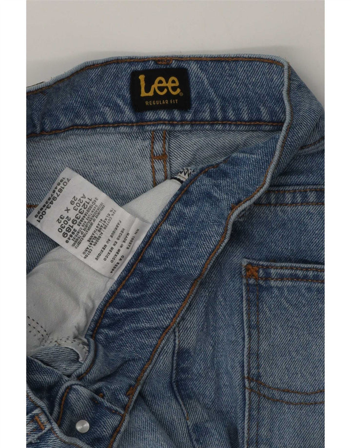 Lee Mens Straight Jeans W29 L32 Blue Cotton