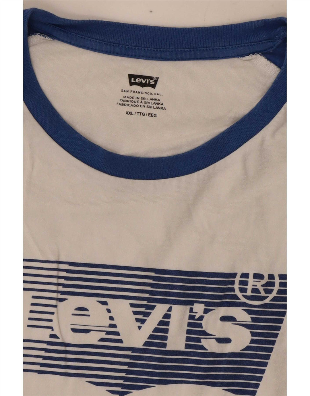 Levi's Mens Graphic T-Shirt Top 2XL White Colourblock