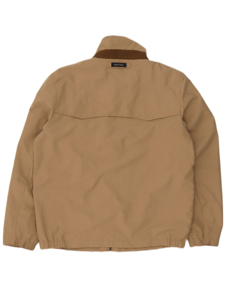 Nautica Mens Bomber Jacket UK 38 Medium Beige Polyester