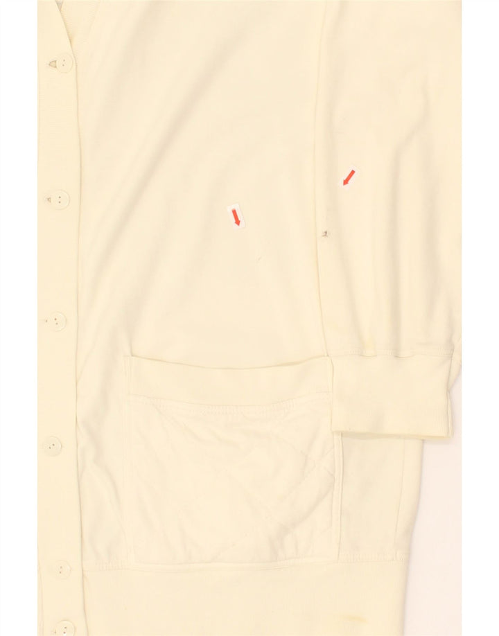 VINTAGE Womens Longline Graphic Cardigan Sweater EU 38 Medium Off White Vintage Vintage and Second-Hand Vintage from Messina Hembry 
