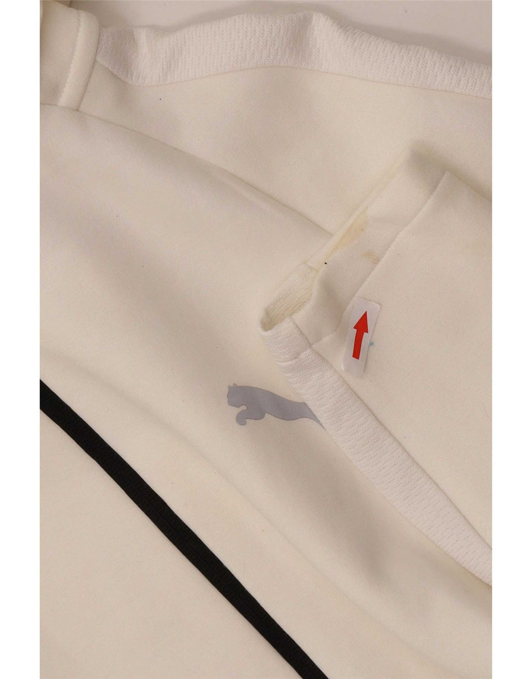 Puma Mens Zip Hoodie Sweater Medium White Cotton