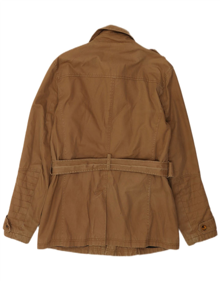 Zara Mens Military Jacket UK 40 Large Brown Polyester