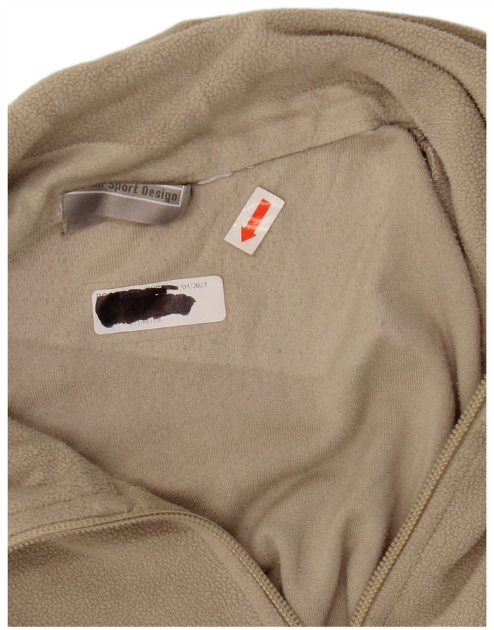 LOTTO Mens Zip Neck Fleece Jumper Medium Beige