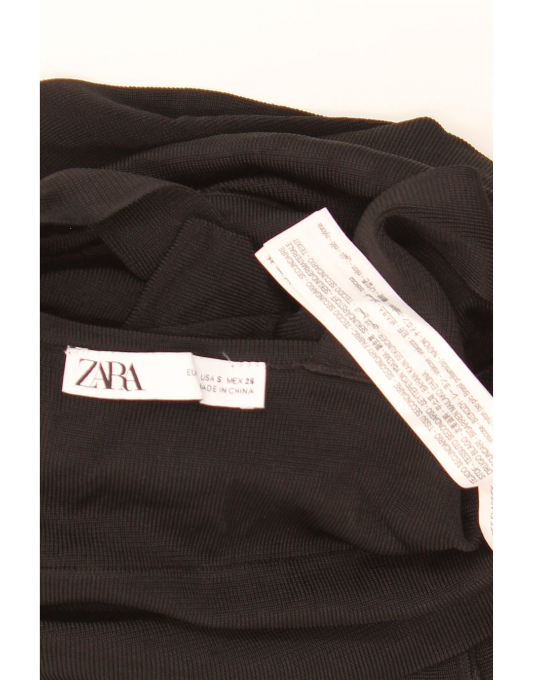 ZARA Womens Mini Tiered Skirt Small W28 Black Viscose