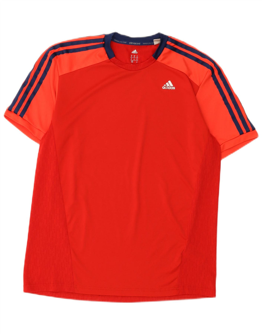 Adidas Mens Climacool T-Shirt Top Medium Red Colourblock Polyester