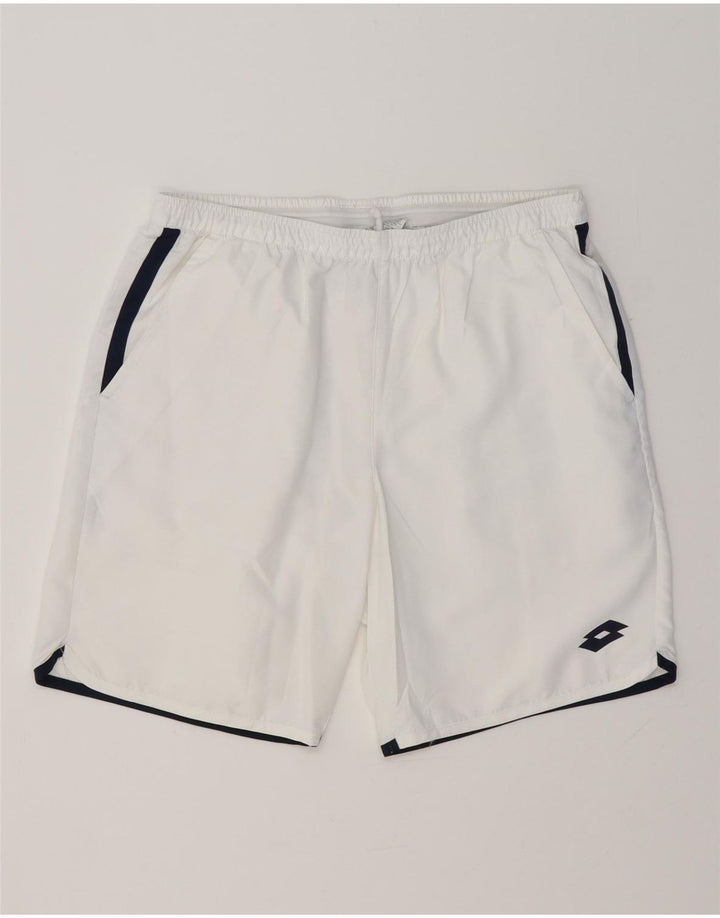 LOTTO Mens Sport Shorts Small  White Polyester