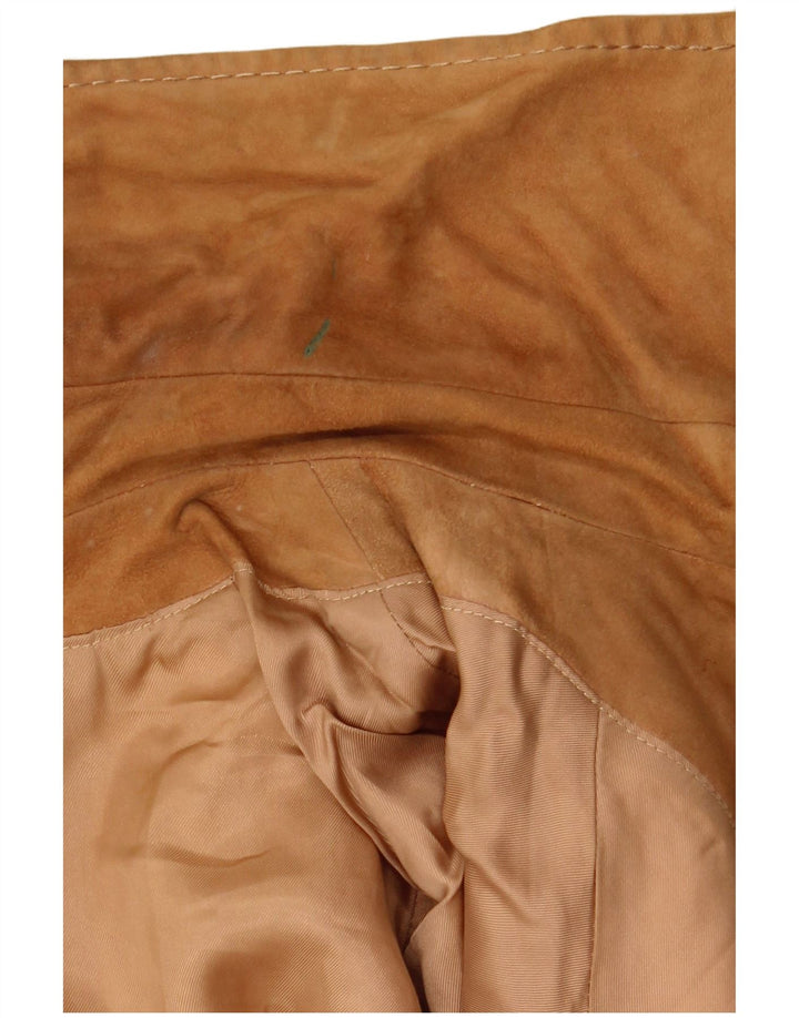 Vintage Womens Military Suede Jacket IT 48 XL Brown