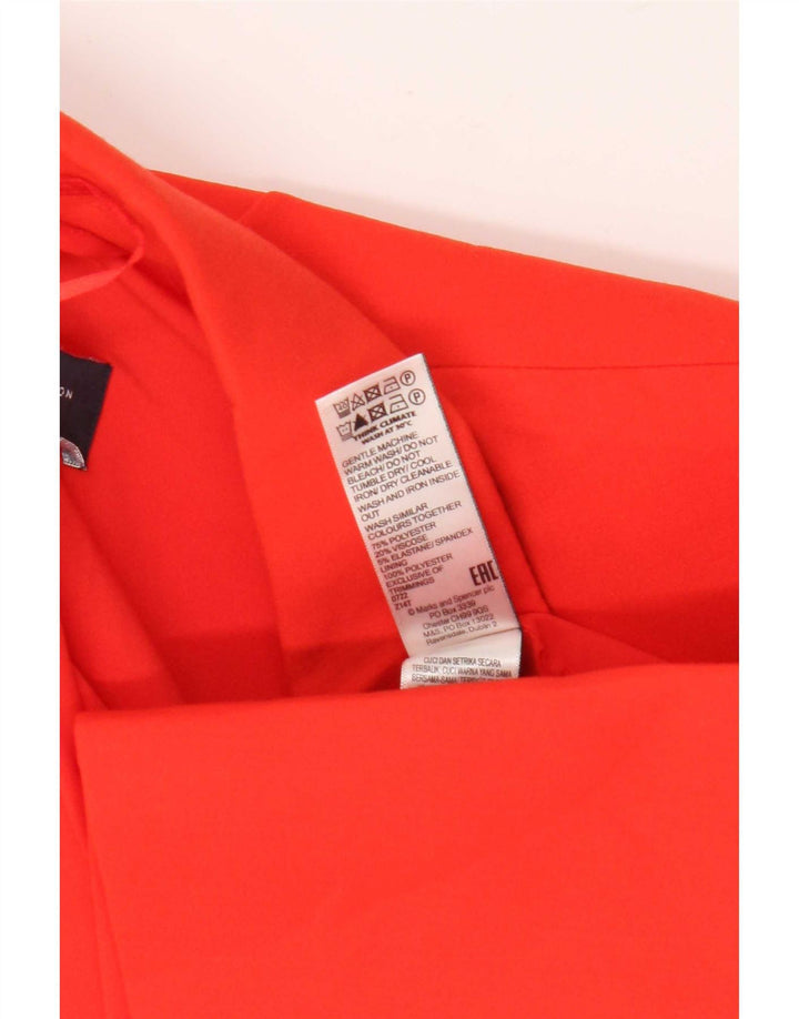Marks & Spencer Womens 1 Button Blazer Jacket UK 16 Large Orange Polyester
