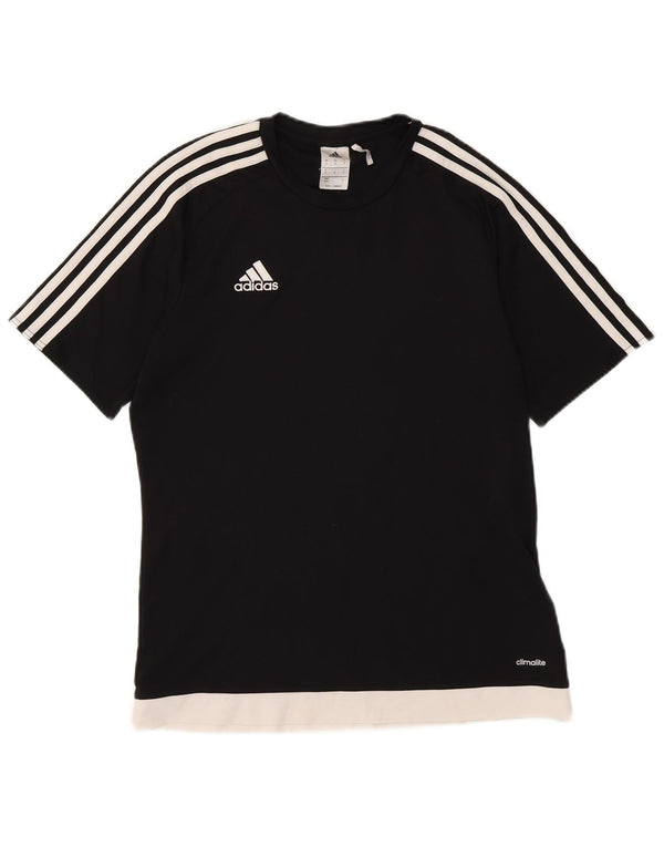 Adidas Mens Climalite T-Shirt Top Medium Black Colourblock Polyester