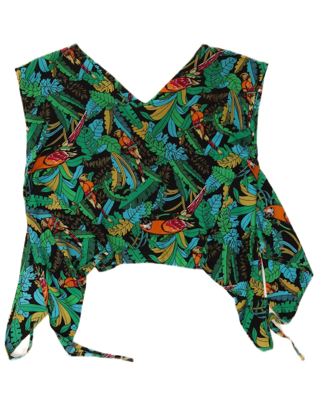 Vintage Womens 2 Piece Skirt Set Medium W26  Green Floral Hawaiian