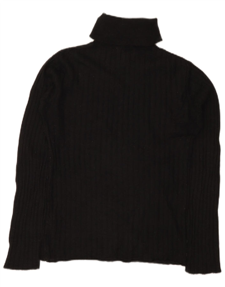 Zara Womens Roll Neck Jumper Sweater UK 12 Medium Black Nylon