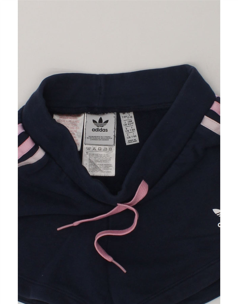 ADIDAS Girls Sport Shorts 7-8 Years Navy Blue Cotton | Vintage Adidas | Thrift | Second-Hand Adidas | Used Clothing | Messina Hembry 