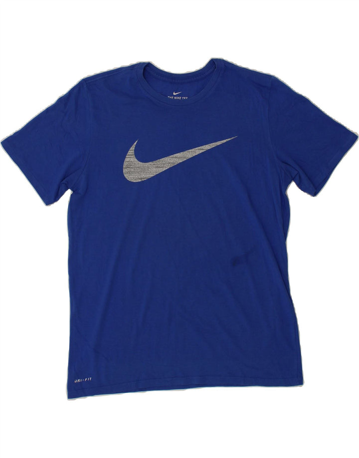 NIKE Mens Athletic Cut Graphic T-Shirt Top Large Blue Vintage Nike and Second-Hand Nike from Messina Hembry 