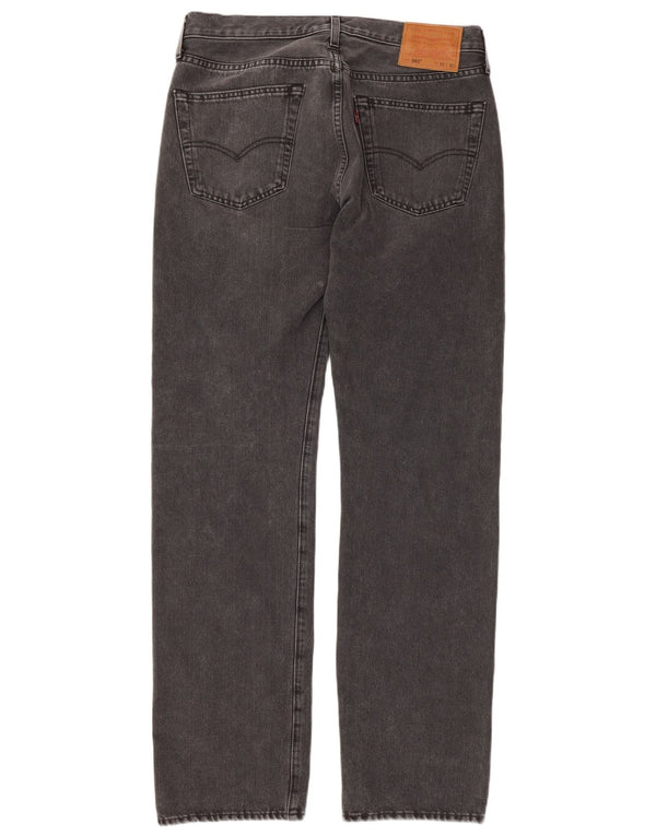 Levi's Mens 501 Straight Jeans W33 L32 Grey Cotton