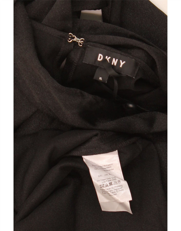 DKNY Womens Sleeveless Blouse Top UK 18 XL Black Polyester