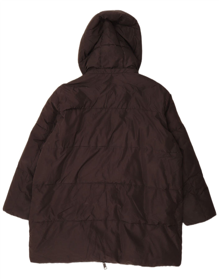 Zara Mens Hooded Oversized Padded Coat UK 14 Medium Black Polyester