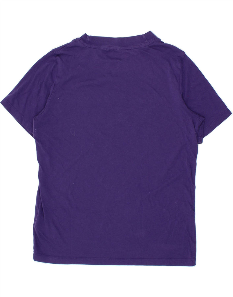 REEBOK Womens Graphic T-Shirt Top UK 12/14 Medium Purple Cotton Vintage Reebok and Second-Hand Reebok from Messina Hembry 