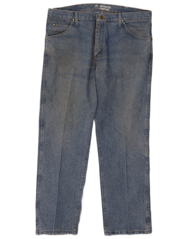 Wrangler Mens Straight Jeans W36 L30 Blue Cotton