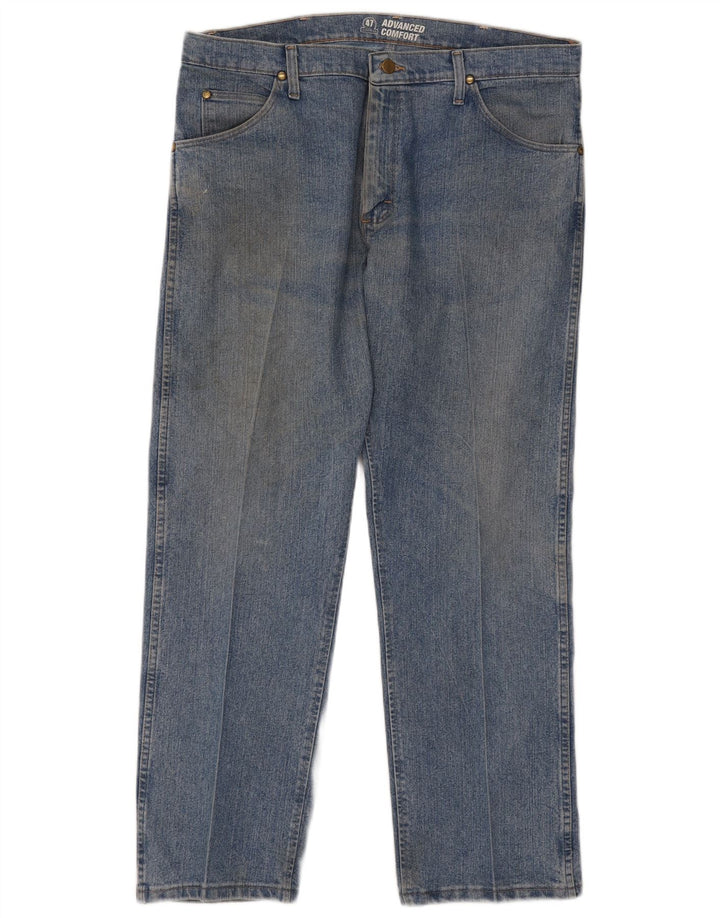 Wrangler Mens Straight Jeans W36 L30 Blue Cotton