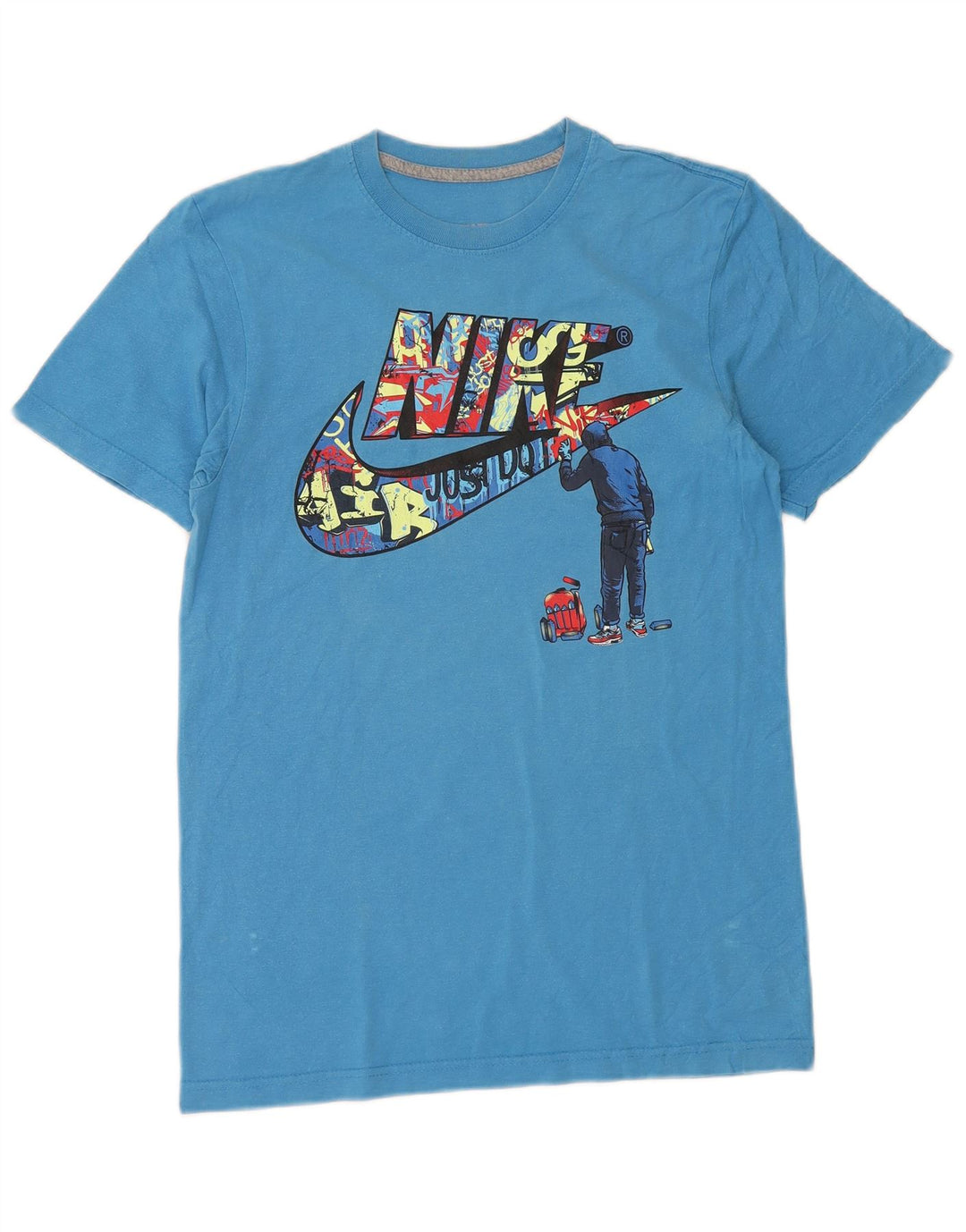 Nike Mens Regular Fit Graphic T-Shirt Top Small Blue Cotton