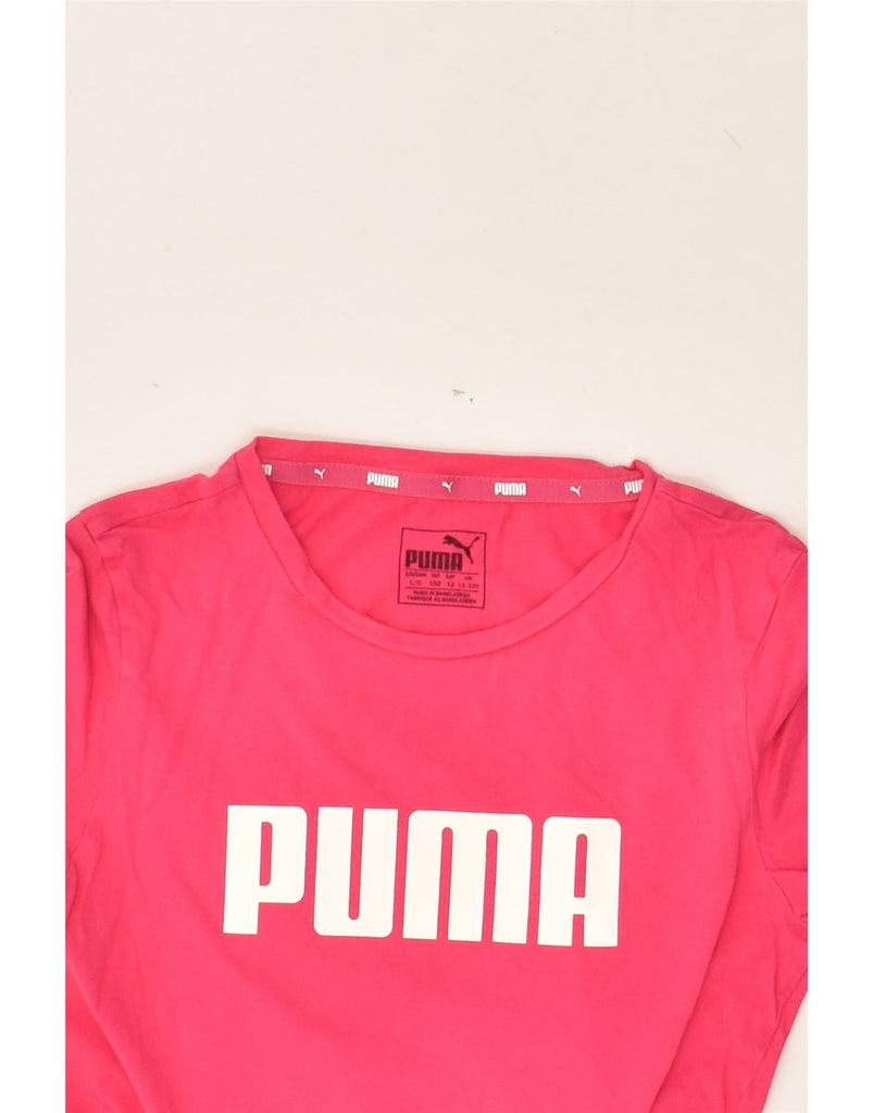 PUMA Girls Graphic T-Shirt Top 11-12 Years Pink | Vintage Puma | Thrift | Second-Hand Puma | Used Clothing | Messina Hembry 