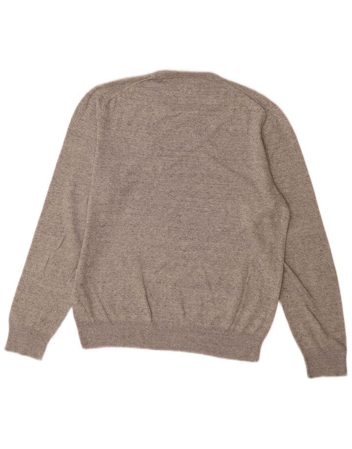 Marks & Spencer Mens Crew Neck Jumper Sweater Large Grey Flecked Cotton