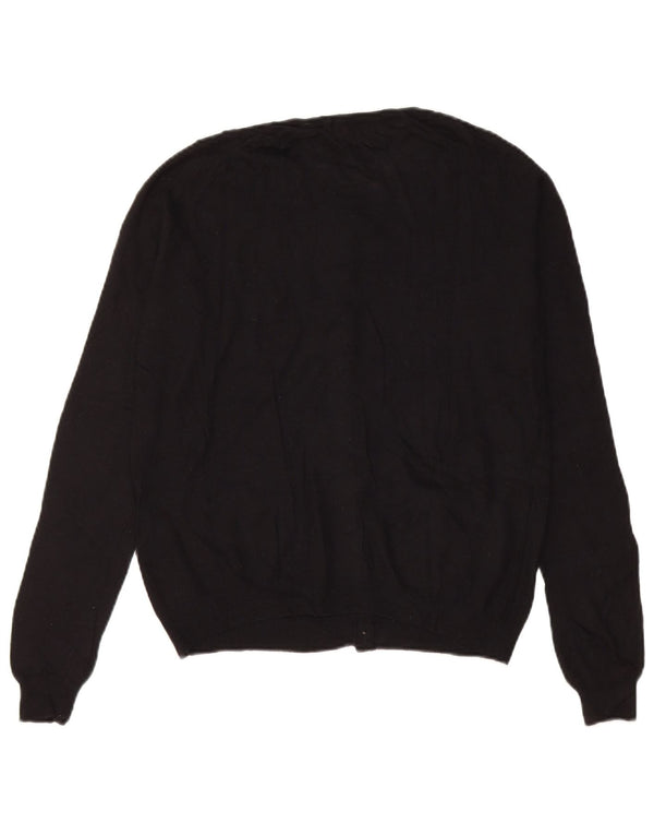 Zara Womens Cardigan Sweater UK 14 Medium Black Nylon