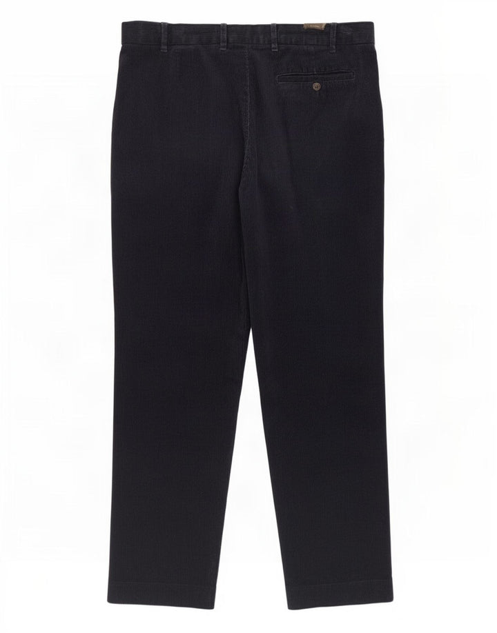Marks & Spencer Womens Regular Fit Corduroy Trousers W38 L31 Navy Blue