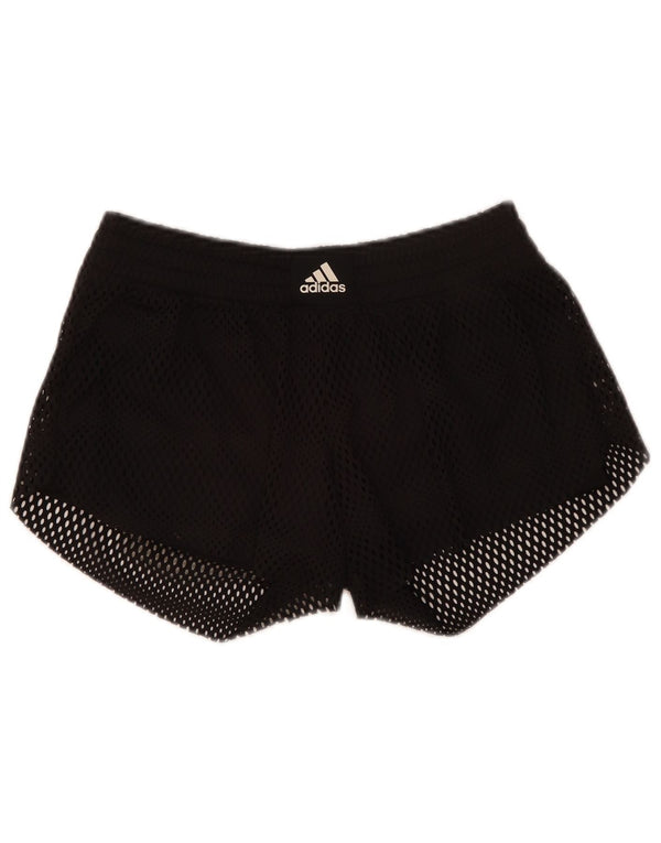 Adidas Womens Sport Shorts UK 10 Small Black Polyester