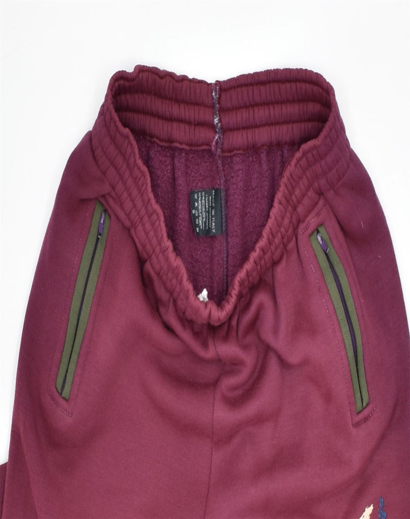 NORTH POLE Mens Tracksuit Trousers Joggers Small Maroon Cotton | Vintage | Thrift | Second-Hand | Used Clothing | Messina Hembry 